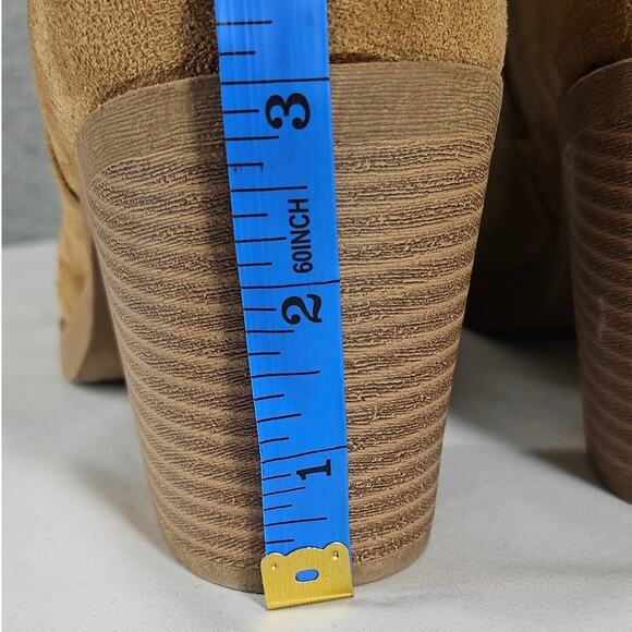 POP WOMEN'S FRAMEWORK COWBOY LIGHT BROWN SUEDE-LOOK BOOTS – SIZE 7M – 3" HEEL - Picture 11 of 11